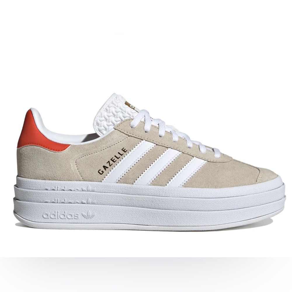 Adidas Gazelle Bold Wonder Beige Collegiate Orange (Womens) NIB